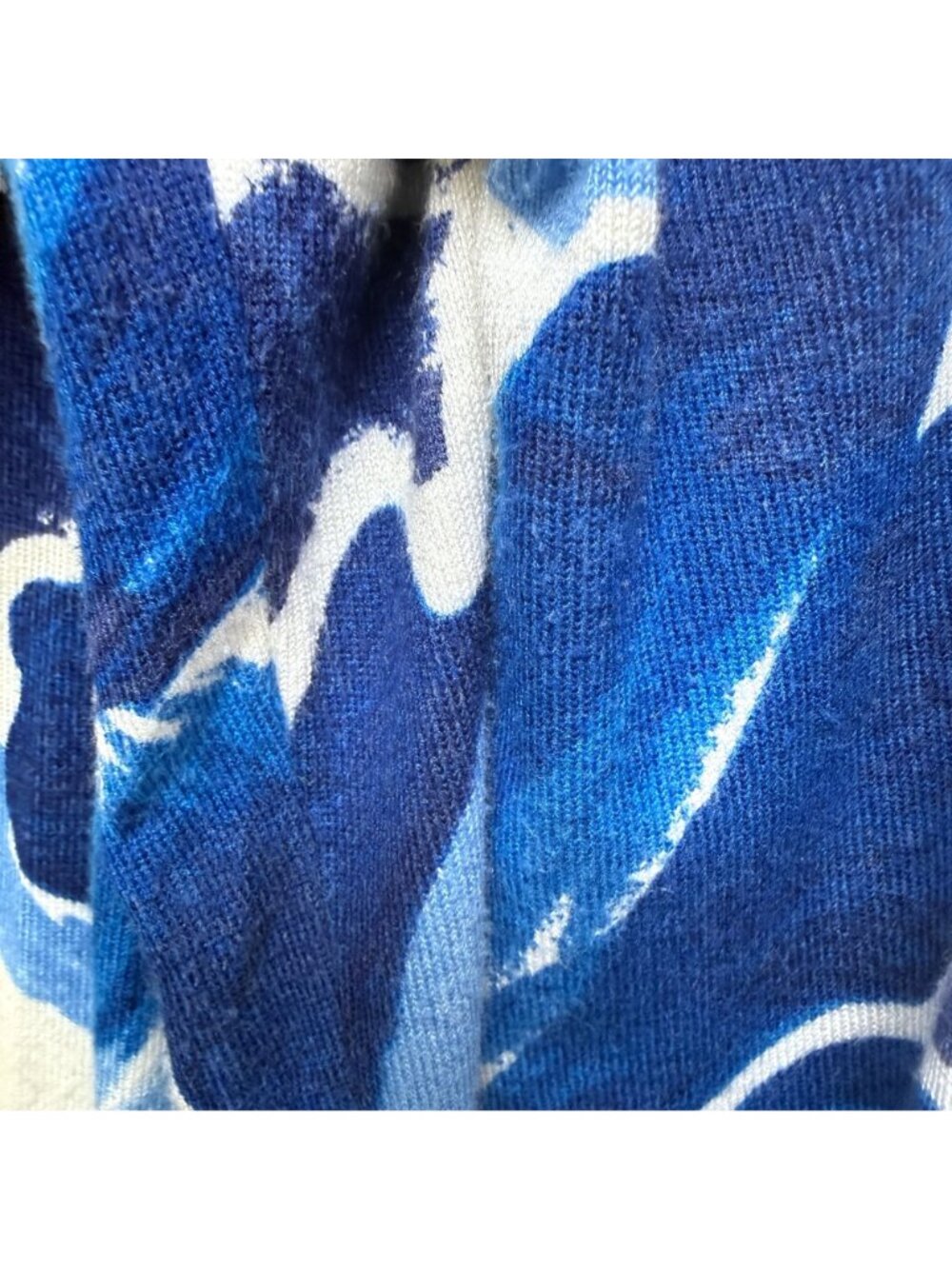 Chicos Womens Sweater Size XXL (Chicos 4) Blue Floral Pullover Lightweight Knit - Picture 8 of 8